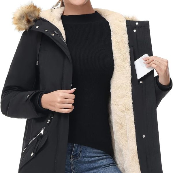 Hooded Winter Coat Waterproof Parka Jacket Warm Sherpa image 1
