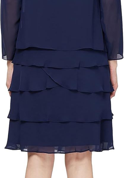 Petite Mother of The Bride Jacket Dress with Sequined Cut image 2