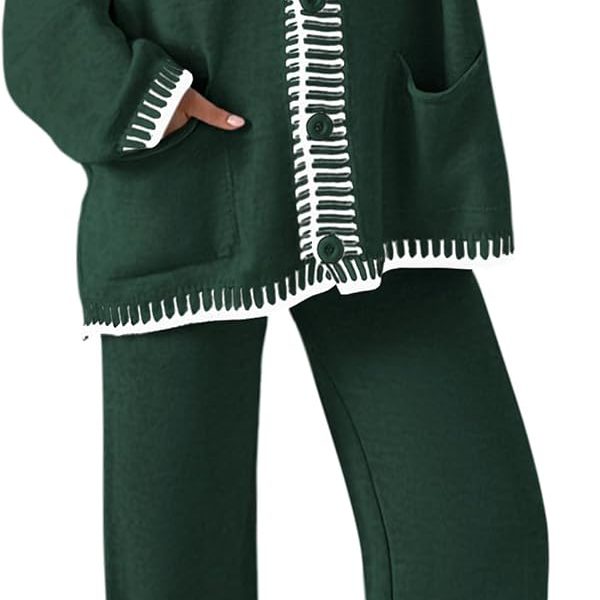 PRETTYGARDEN Fall 2 Piece Knit Sweater Lounge Set image 1