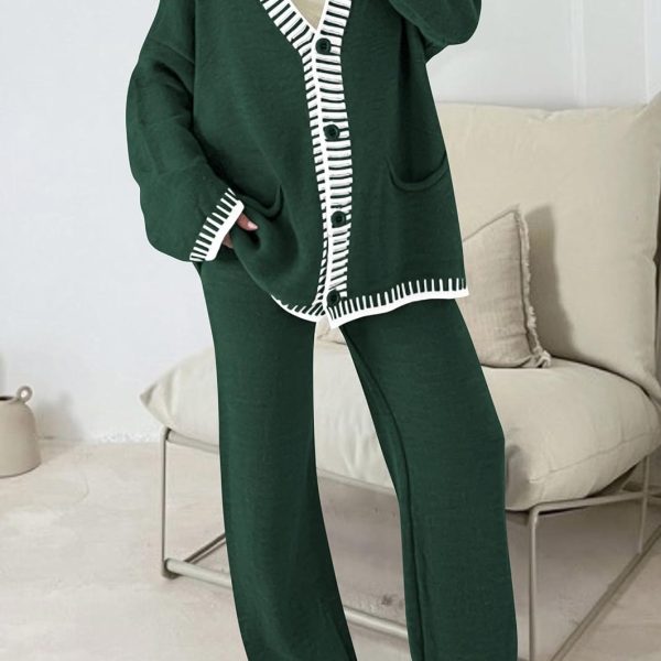 PRETTYGARDEN Fall 2 Piece Knit Sweater Lounge Set image 2