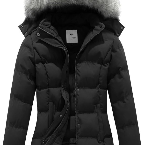 Hooded Warm Winter Coat Quilted Thicken Puffer Jacket with image 1