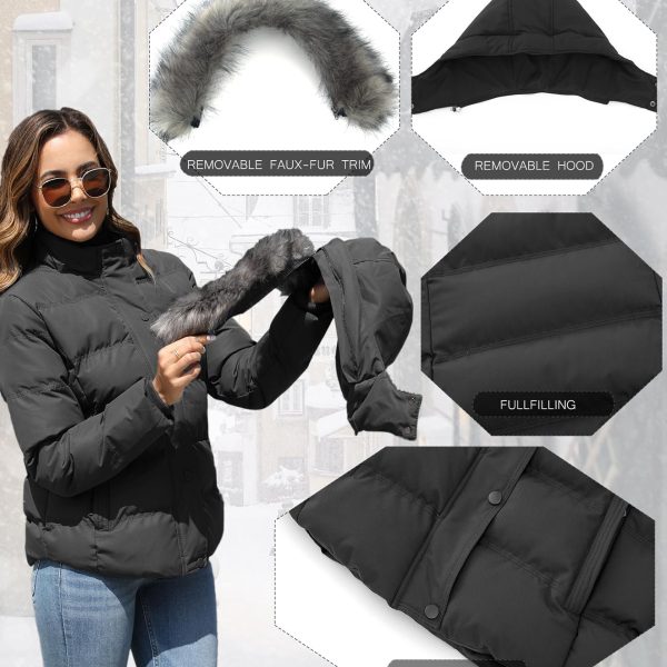 Hooded Warm Winter Coat Quilted Thicken Puffer Jacket with image 2